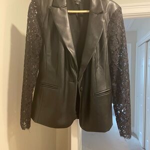 INC International Concepts Black Lace Sleeve Blazer